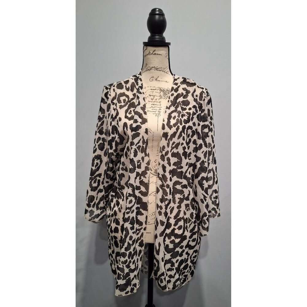 NEW Suvimuga Animal Print Open Front Cardigan Kimono/Sz.  XL